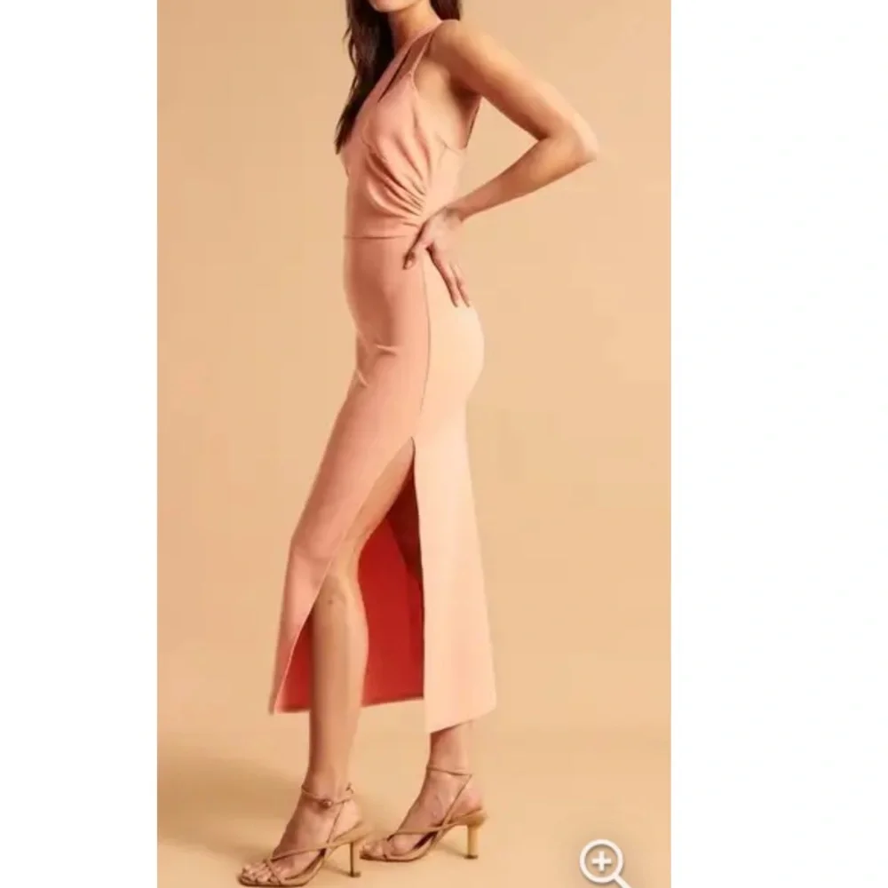 NWT Abercrombie Asymmetrical Ruched Maxi Dress